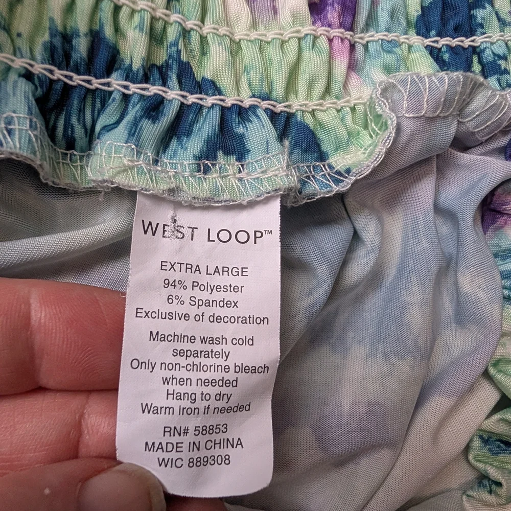 West Loop Tie-Dye‎ Wide Leg Pants | Elastic Waist | Size XL - Picture 6 of 6
